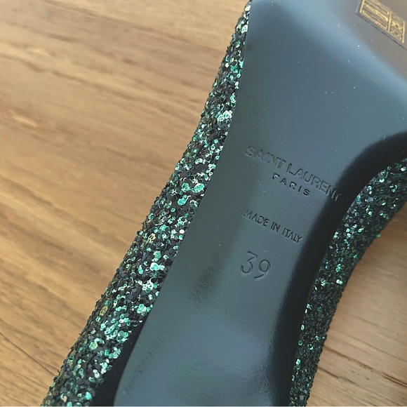 SAINT LAURENT Charlotte Glitter Pumps, 39 - Picture 9 of 10